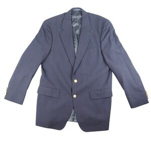 Ralph Lauren Blazer Mens 41‎ T Polo University Club Navy Blue Gold Button Wool